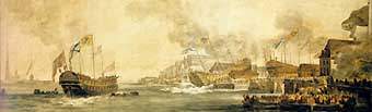 Спуск трех кораблей Мальтийской эскадры 3 мая 1800 года.
